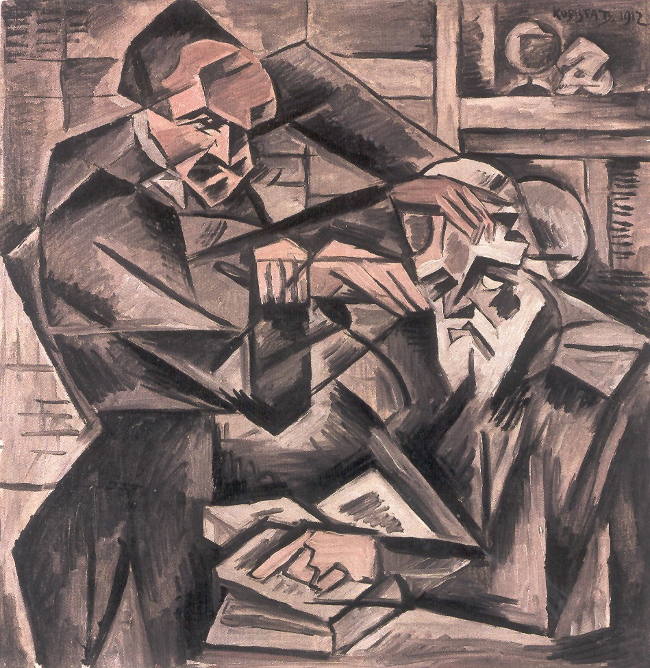 painting called the Hypnotiser by Bohumil Kubista