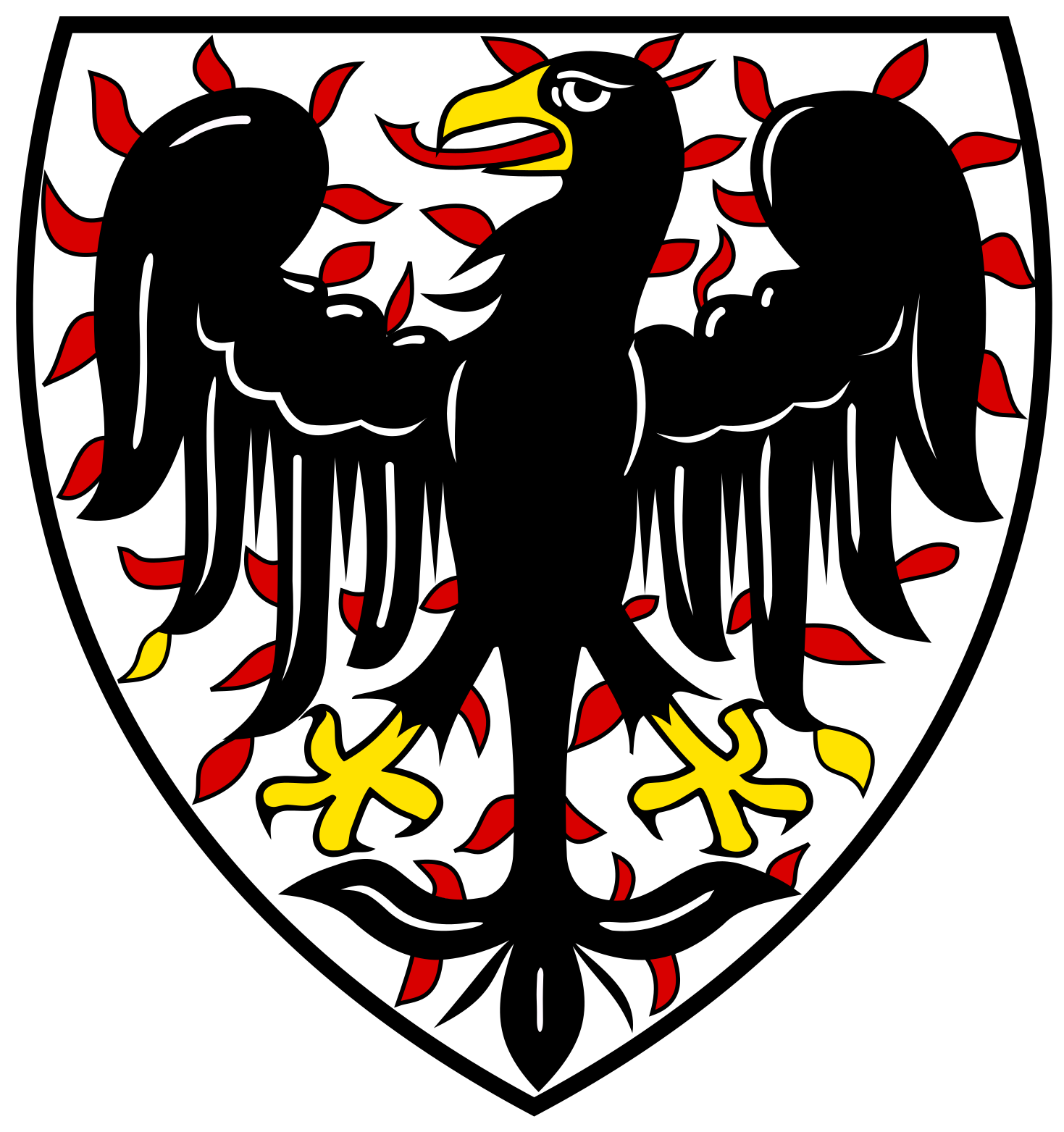 The Coat of Arms of the Přemyslid dynastey which features a large, dark bird