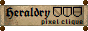 Heraldry Pixel Clique on a scroll