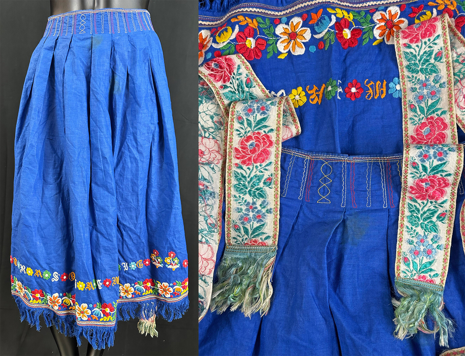 a kroj apron with significant floral embroidery