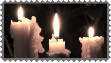 melting candles in the dark stamp