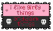 I love girly things and dark things stamp