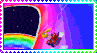 A rainbow road stamp